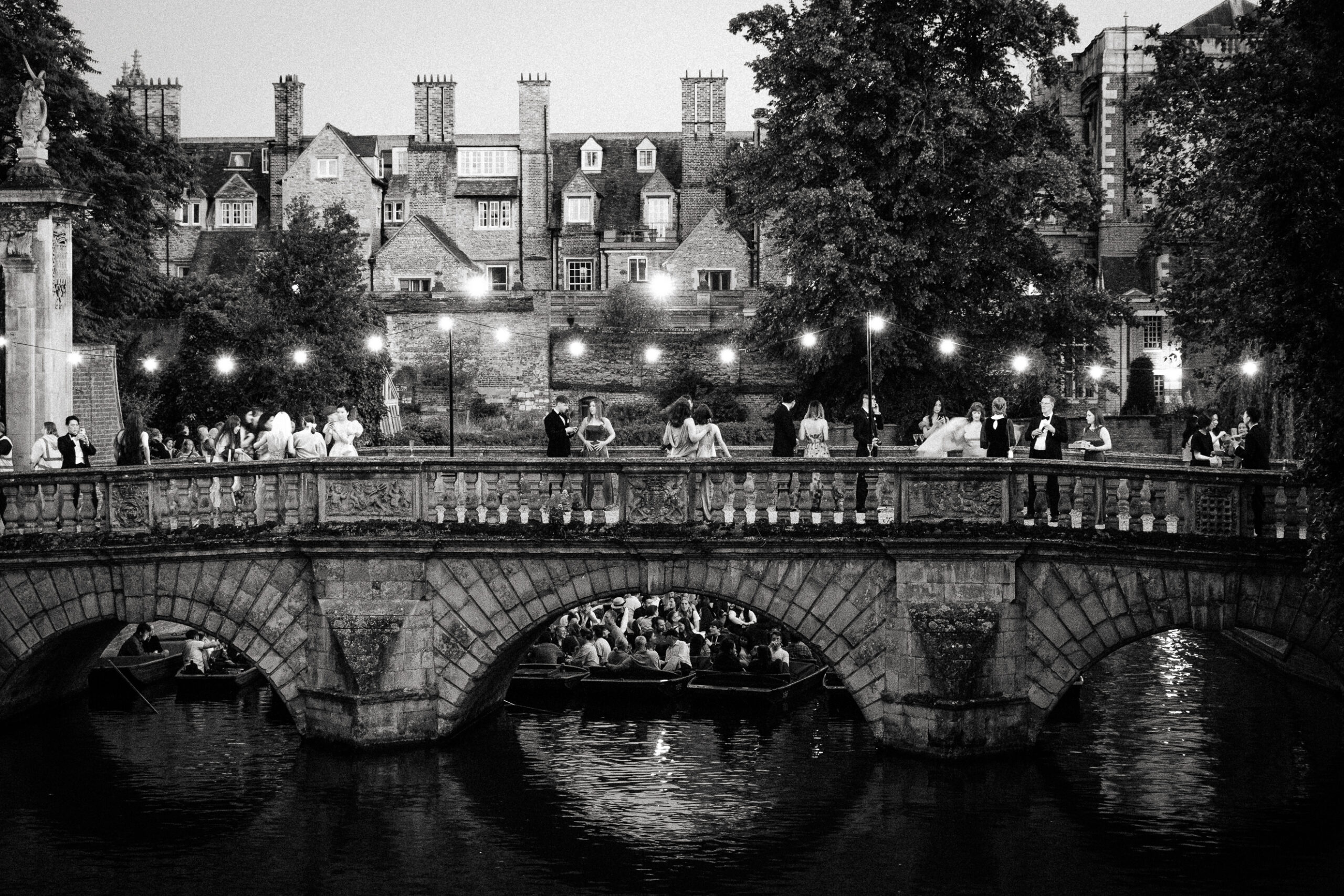 Bridge over the River Cam at St John's College May Ball in Cambridge