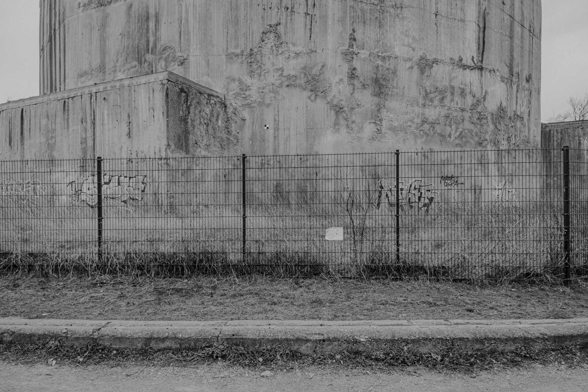 Vienna Flak tower in Augarten, Vienna. Black and white.